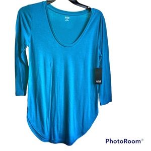 NEW ANA Top 3/4 Sleeve Shirt Blue Small Women’s